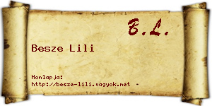 Besze Lili névjegykártya